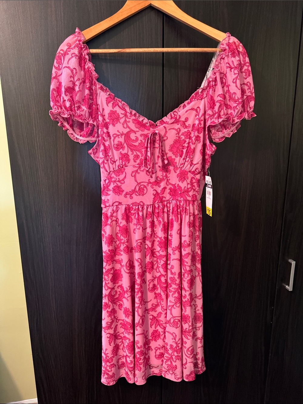 Pink Floral Pretty Summer Dress Never Worn 🌸💗 Lace Sleeves
